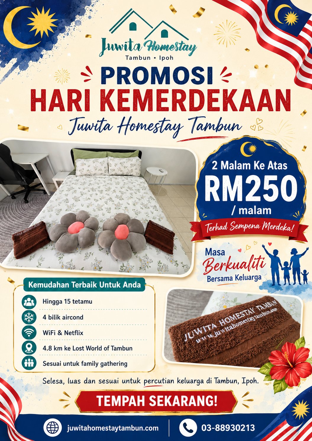 Juwita Homestay Merdeka promotion poster